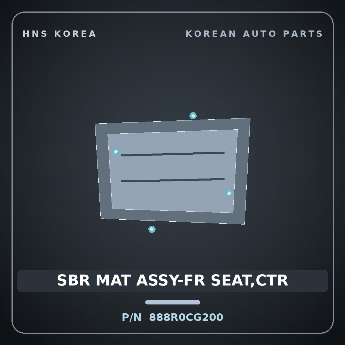 Genuine Mobis SBR MAT ASSY-FR SEAT,CTR 888R0CG200 for Staria 2021 HNS Parts Korea