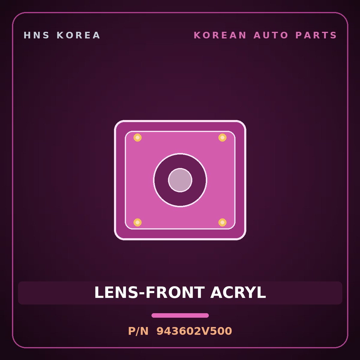 Genuine Mobis LENS-FRONT ACRYL 943602V500 for Veloster 2015 HNS Parts Korea