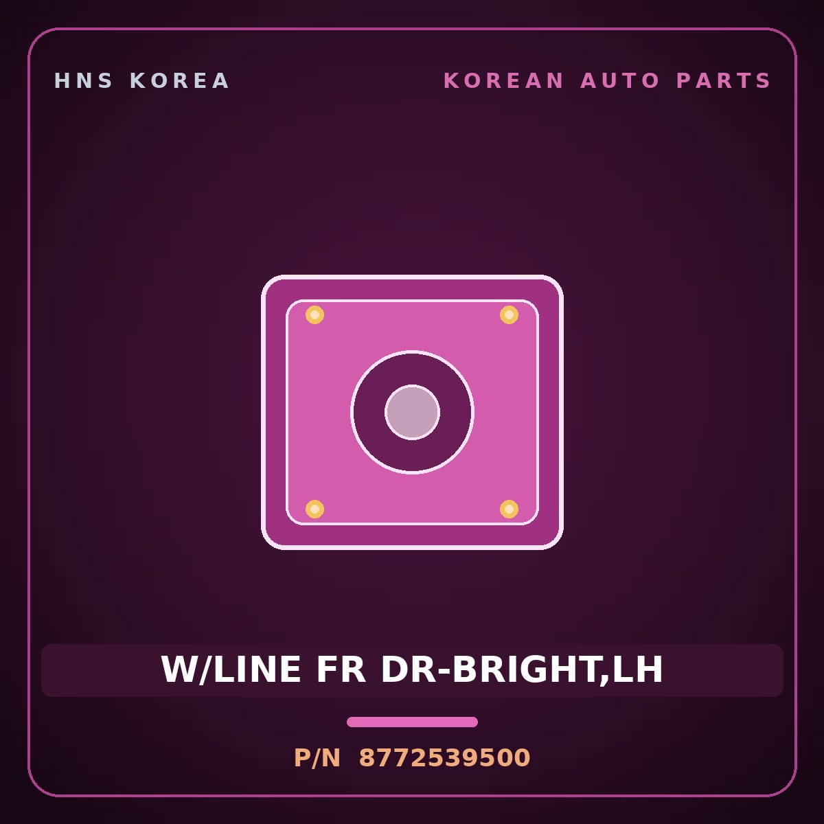 Genuine Mobis W/LINE FR DR-BRIGHT,LH 8772539500 for Grandeur 1999 HNS Parts Korea