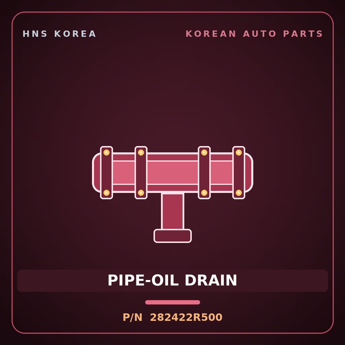 Genuine Mobis PIPE-OIL DRAIN 282422R500 for G80 2020 HNS Parts Korea