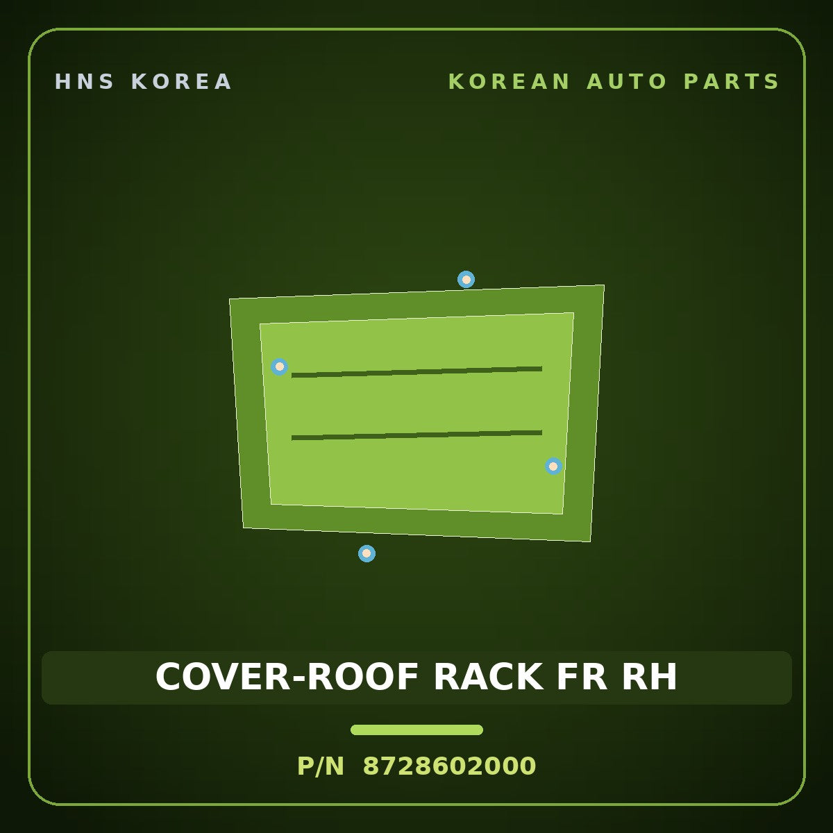 Genuine Mobis COVER-ROOF RACK FR RH 8728602000 for Atos 1998 HNS Parts Korea