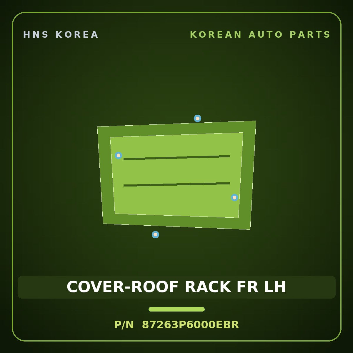 Genuine Mobis COVER-ROOF RACK FR LH 87263P6000EBR for Santa Fe 2024 HNS Parts Korea