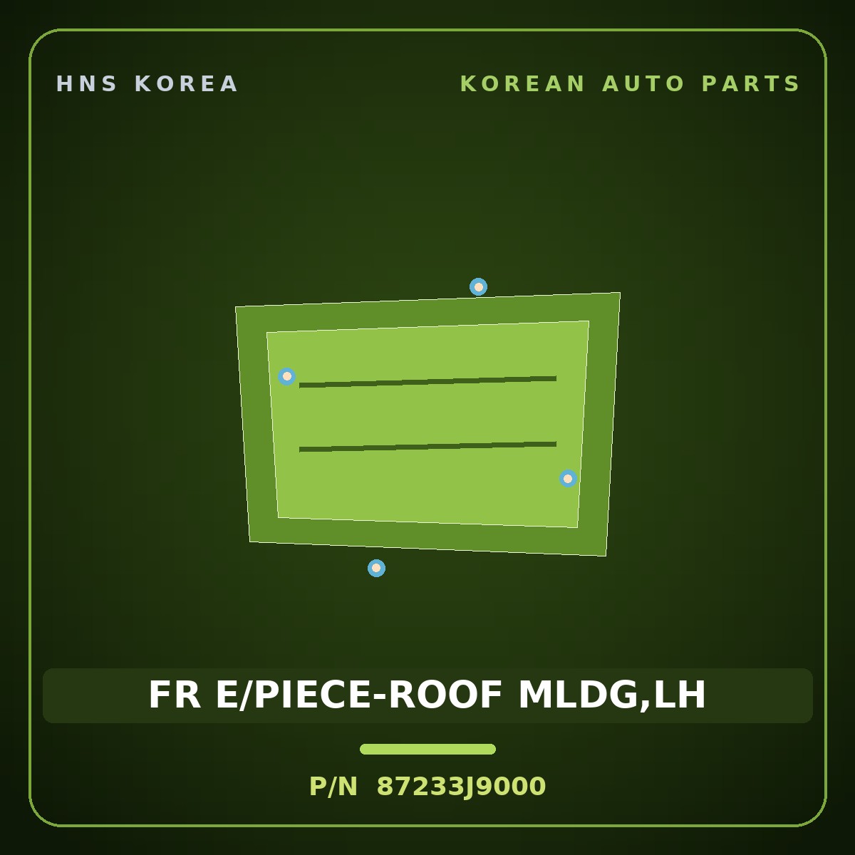 Genuine Mobis FR E/PIECE-ROOF MLDG,LH 87233J9000 for Kona 2018 HNS Parts Korea