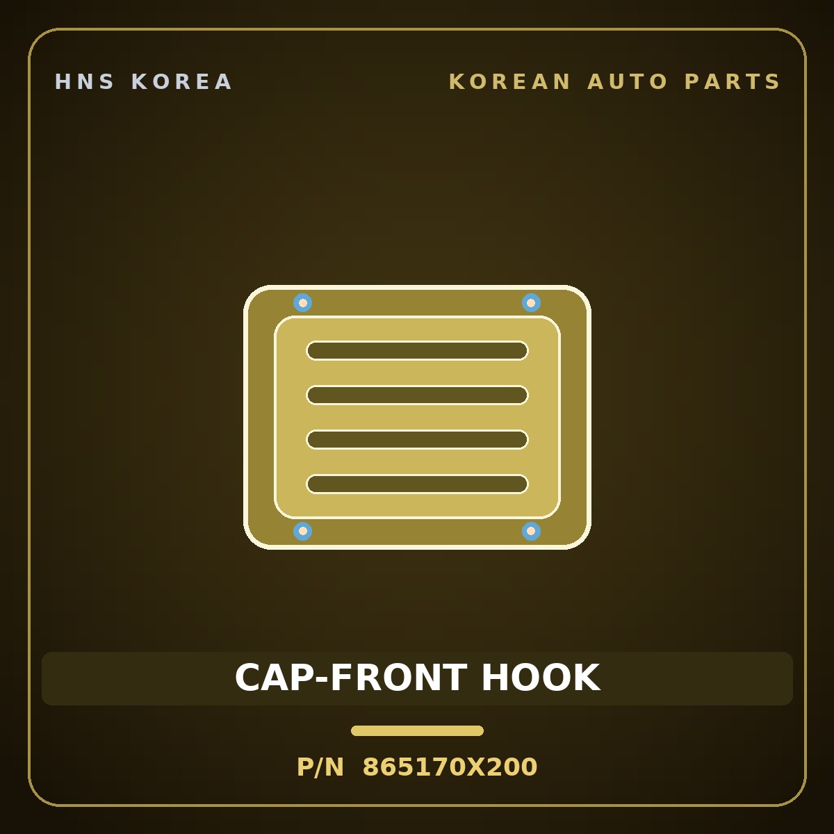 Genuine Mobis CAP-FRONT HOOK 865170X200 for BlueOn 2011 HNS Parts Korea