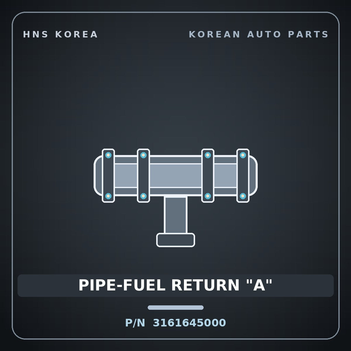 Genuine Mobis PIPE-FUEL RETURN "A" 3161645000 for 11-Ton Truck 1998 HNS Parts Korea