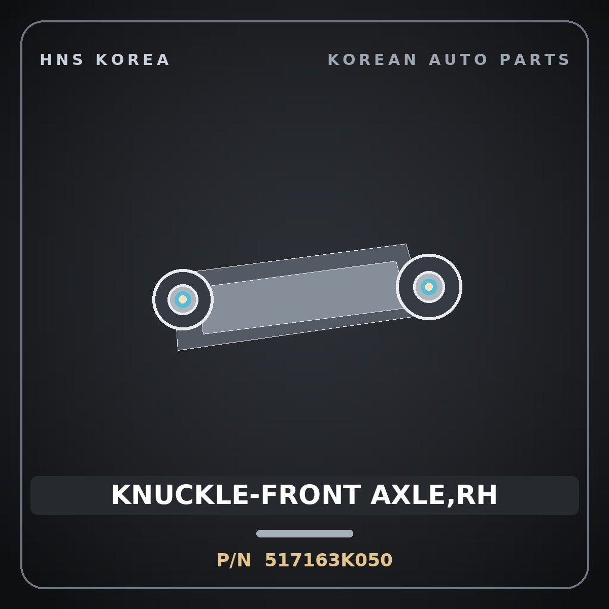 Genuine Mobis KNUCKLE-FRONT AXLE,RH 517163K050 for Sonata 2006 HNS Parts Korea