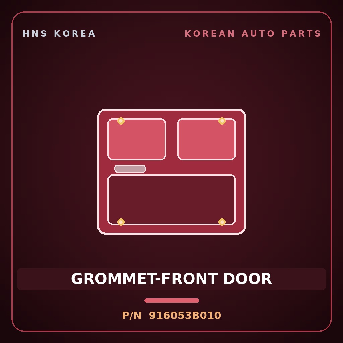 Genuine Mobis GROMMET-FRONT DOOR 916053B010 for Equus 2006 HNS Parts Korea