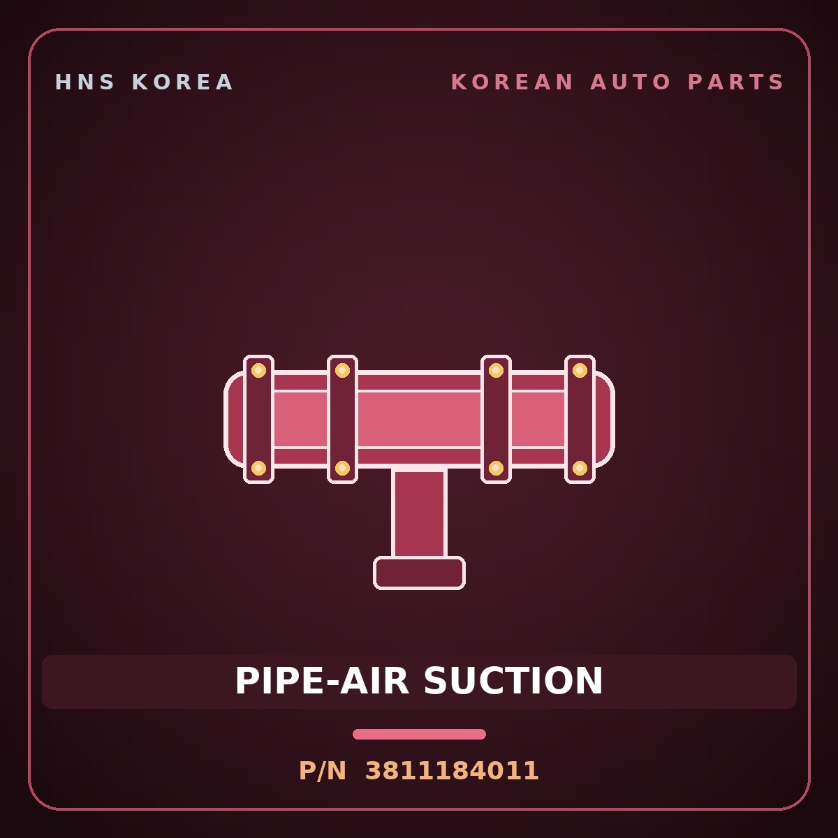 Genuine Mobis PIPE-AIR SUCTION 3811184011 for 11-Ton Truck 1998 HNS Parts Korea