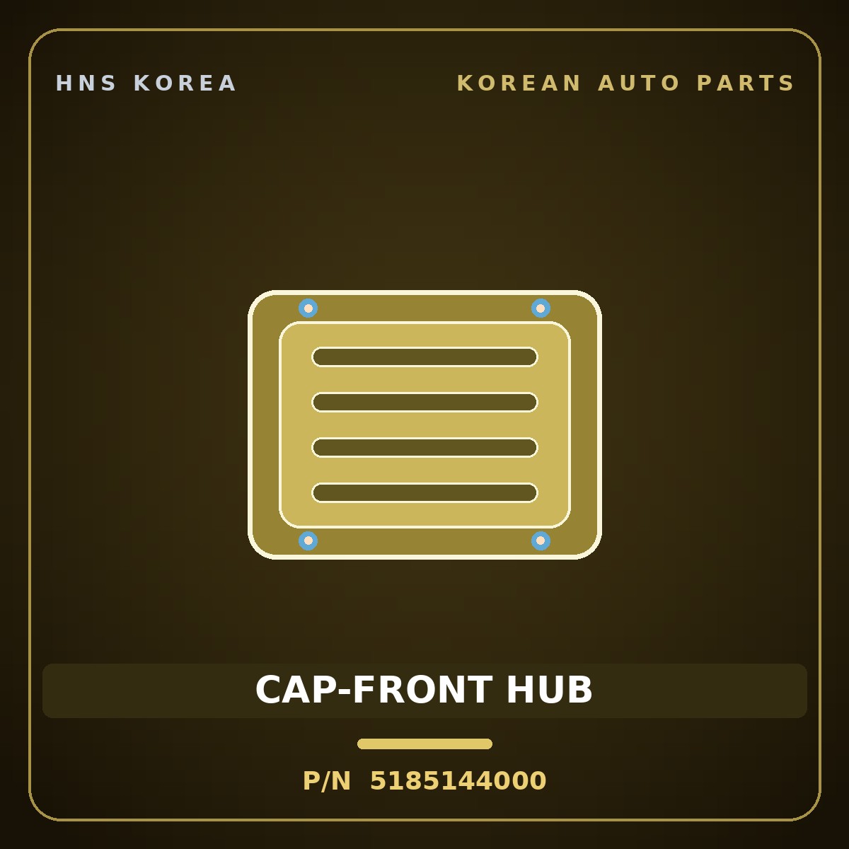 Genuine Mobis CAP-FRONT HUB 5185144000 for Grace 1995 HNS Parts Korea