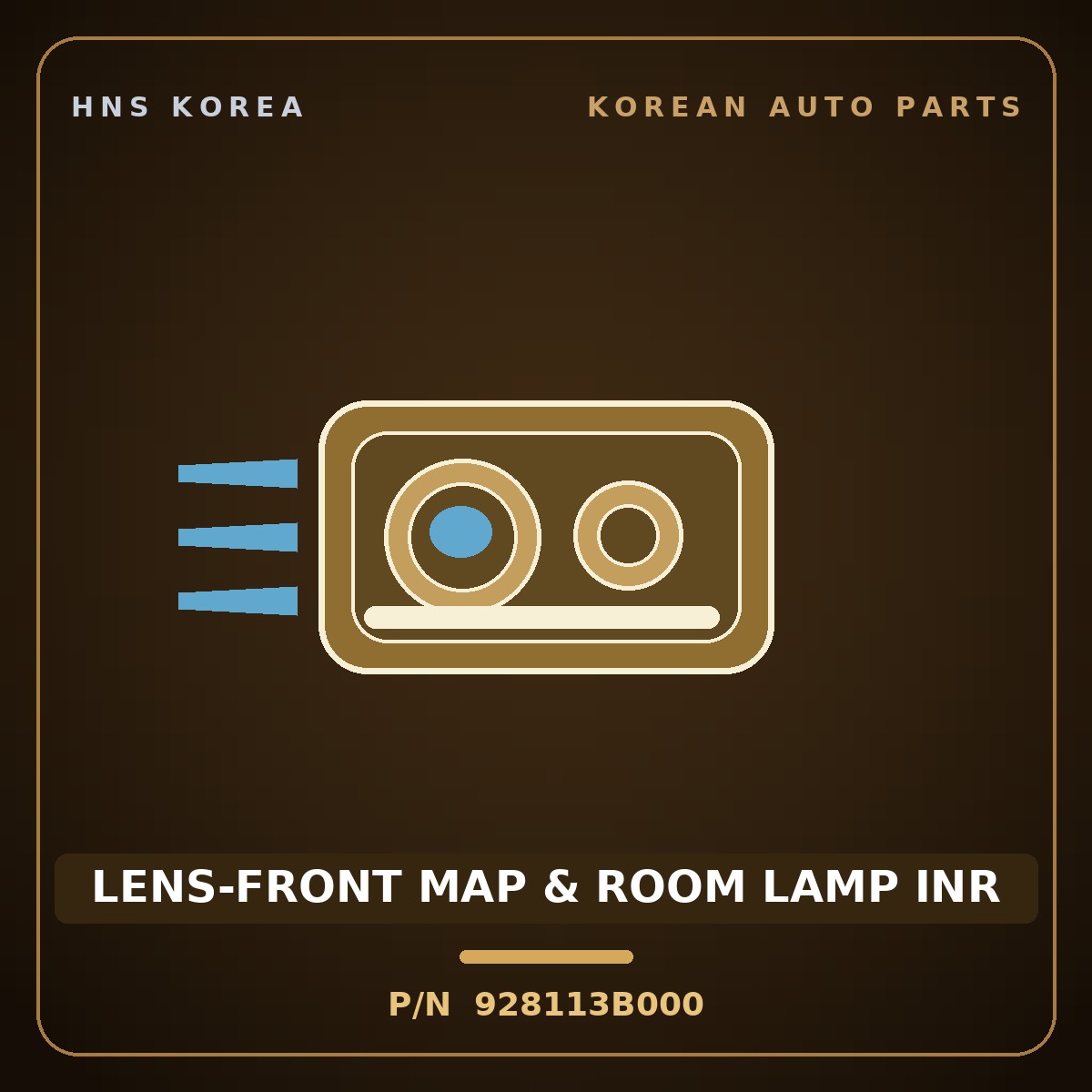 Genuine Mobis LENS-FRONT MAP & ROOM LAMP INR 928113B000 for Equus 1999 HNS Parts Korea