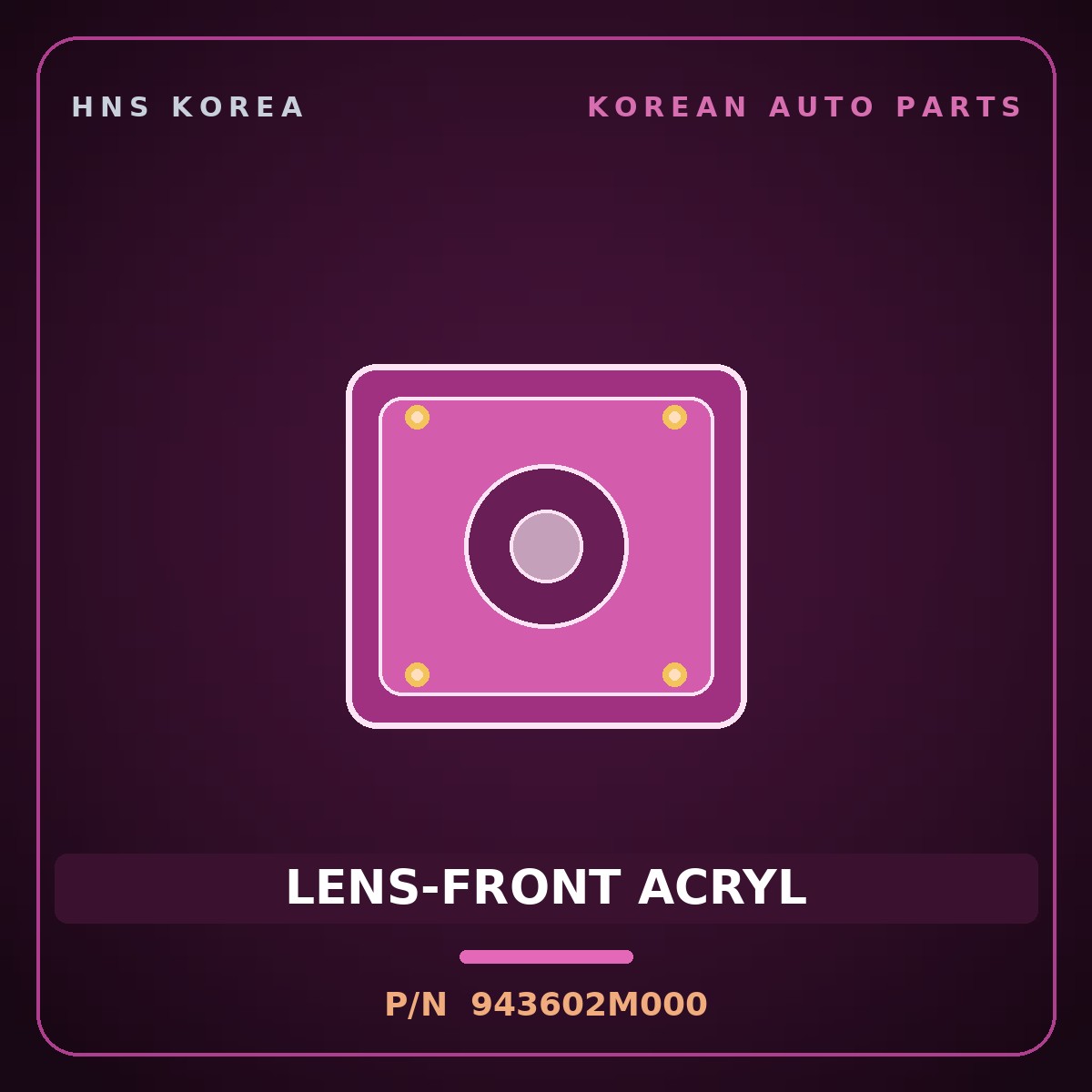 Genuine Mobis LENS-FRONT ACRYL 943602M000 for Genesis Coupe 2008 HNS Parts Korea