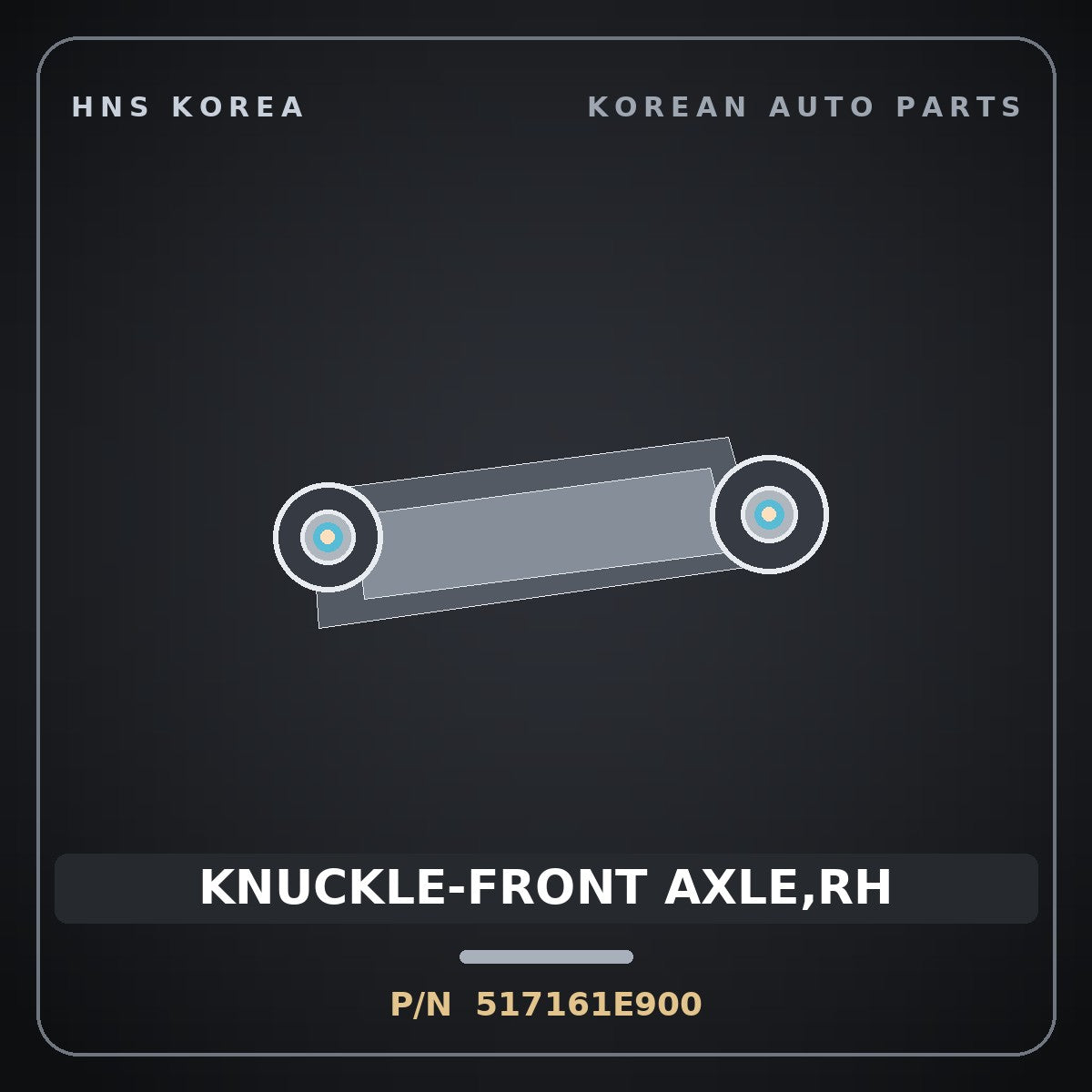 Genuine Mobis KNUCKLE-FRONT AXLE,RH 517161E900 for Verna 2006 HNS Parts Korea