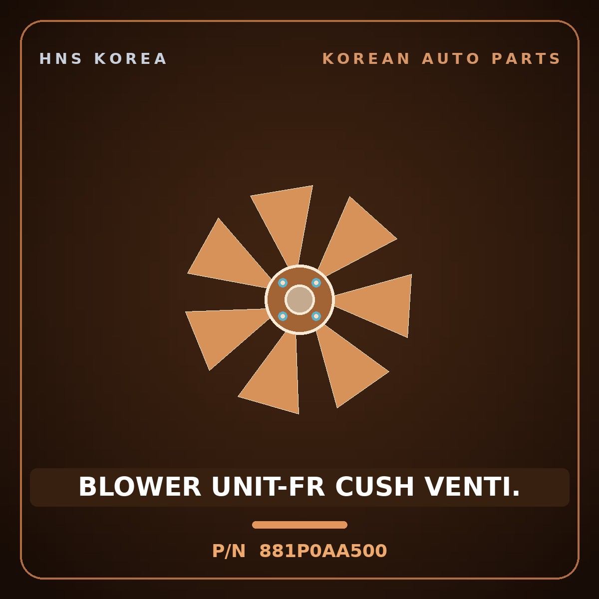 Genuine Mobis BLOWER UNIT-FR CUSH VENTI. 881P0AA500 for Avante 2020 HNS Parts Korea