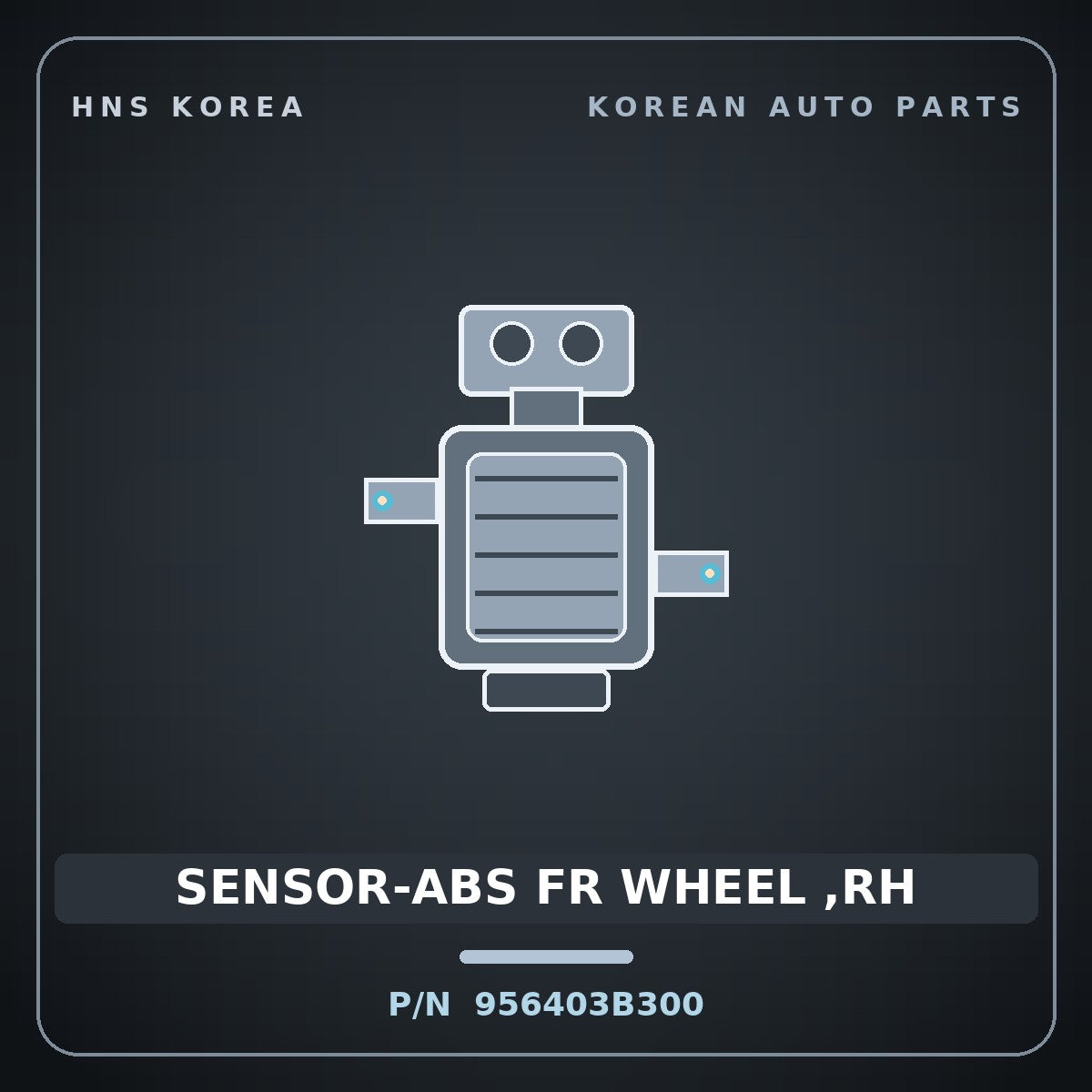 Genuine Mobis SENSOR-ABS FR WHEEL ,RH 956403B300 for Equus 1999 HNS Parts Korea