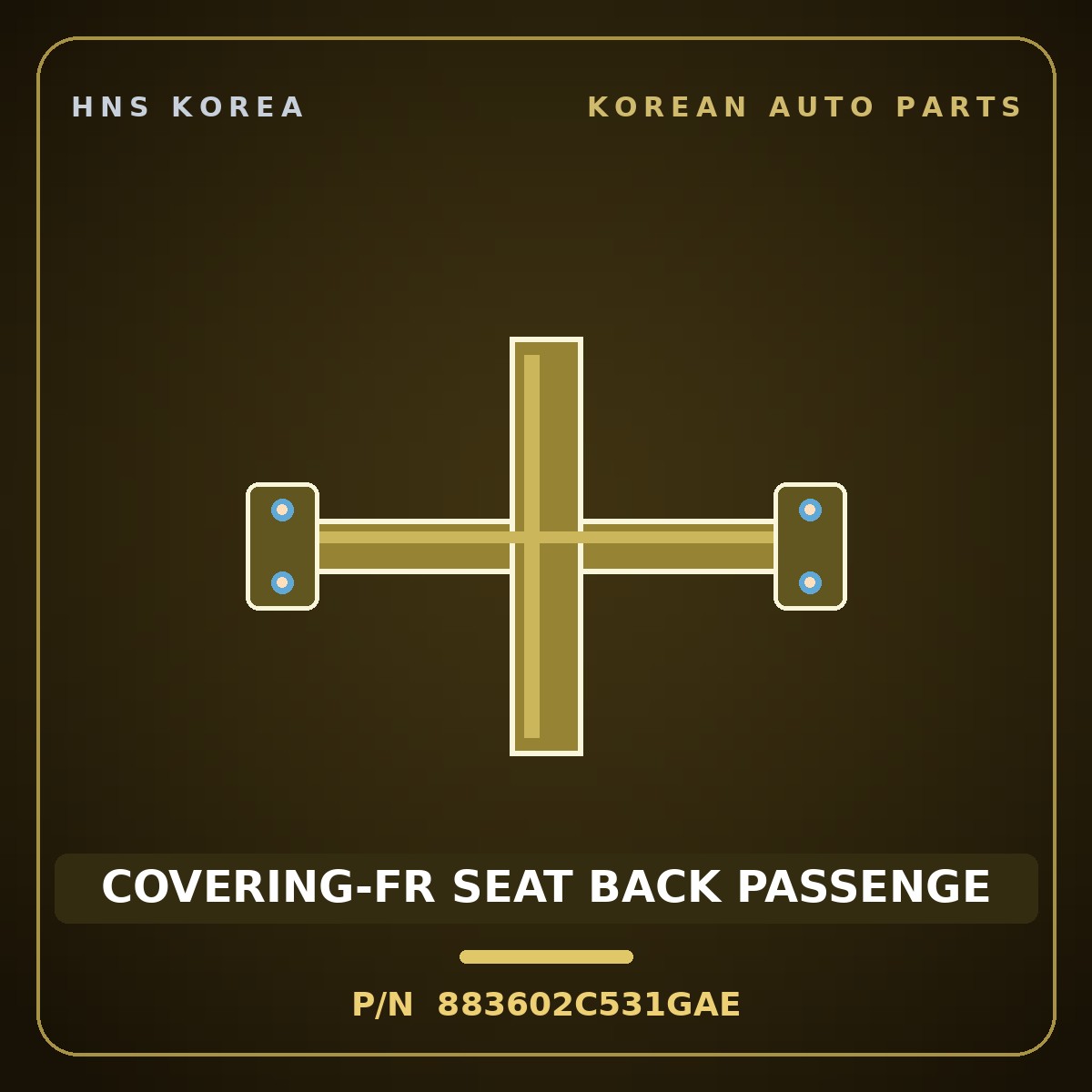 Genuine Mobis COVERING-FR SEAT BACK PASSENGE 883602C531GAE for Tuscani 2006 HNS Parts Korea