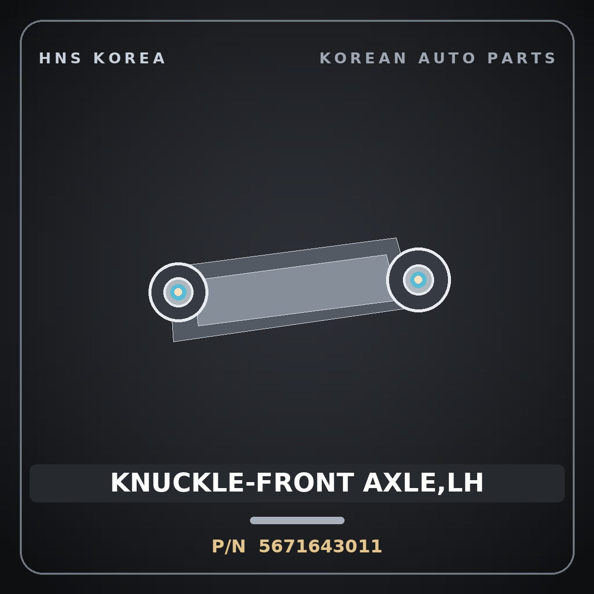Genuine Mobis KNUCKLE-FRONT AXLE,LH 5671643011 for Grace 1995 HNS Parts Korea