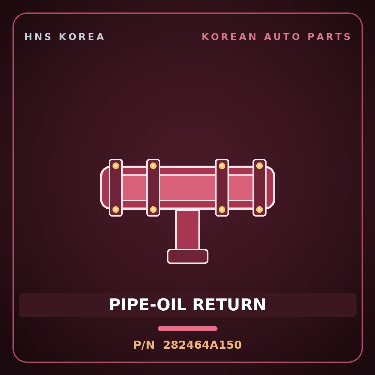 Genuine Mobis PIPE-OIL RETURN 282464A150 for Grand Starex 1997 HNS Parts Korea
