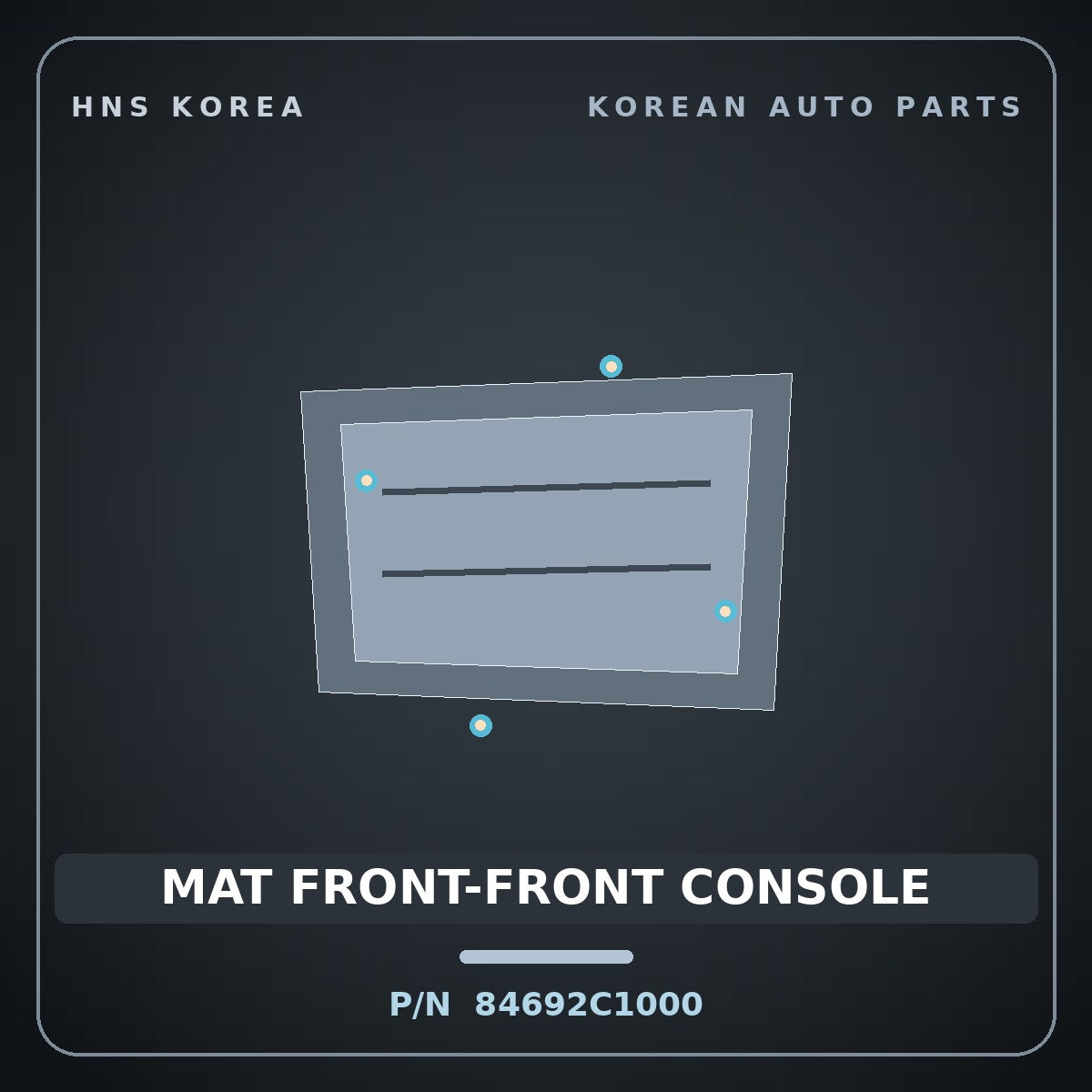 Genuine Mobis MAT FRONT-FRONT CONSOLE 84692C1000 for Sonata 2014 HNS Parts Korea