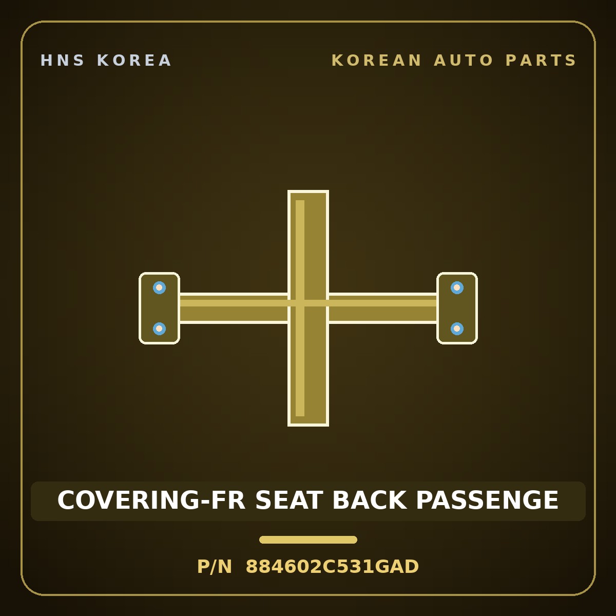 Genuine Mobis COVERING-FR SEAT BACK PASSENGE 884602C531GAD for Tuscani 2006 HNS Parts Korea