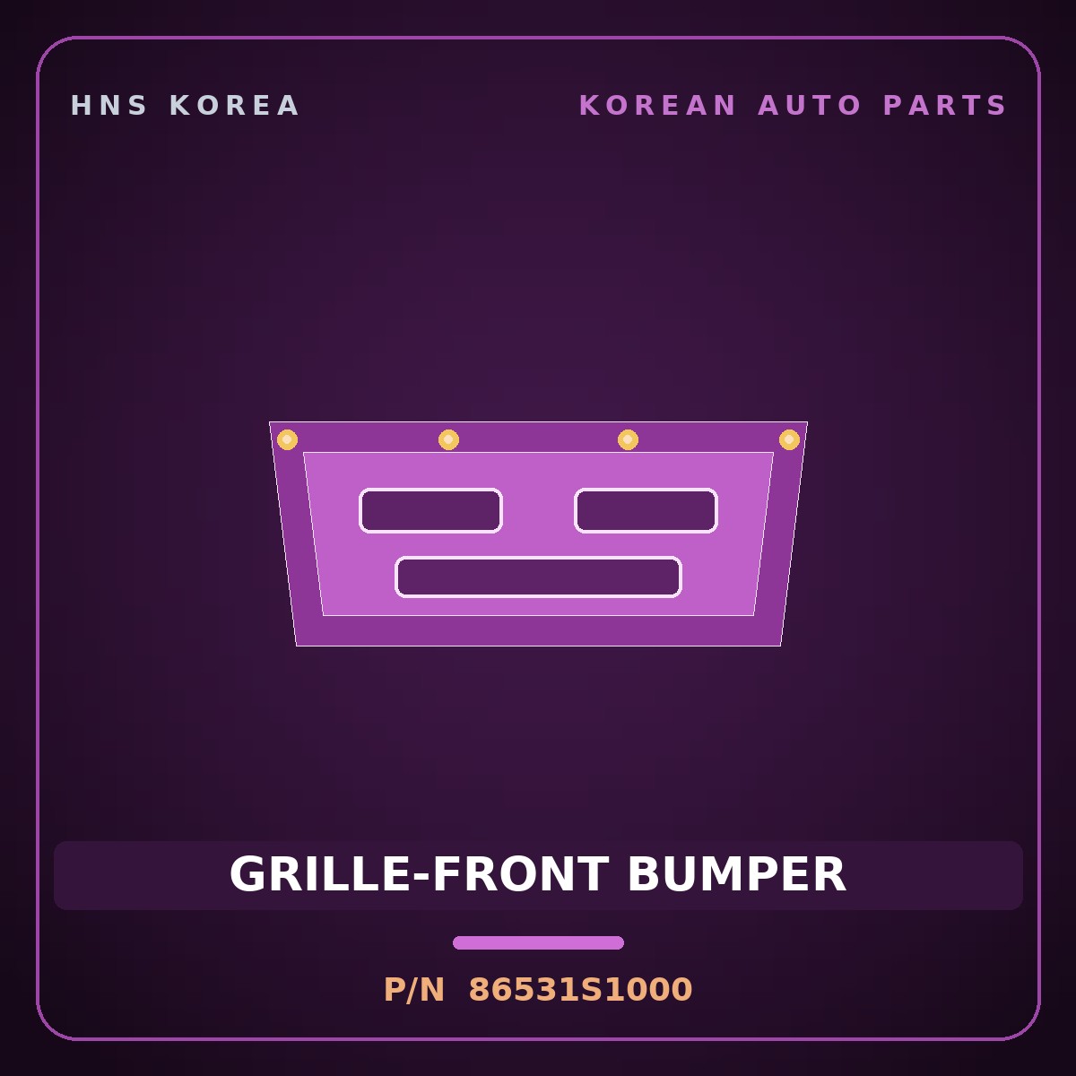 Genuine Mobis GRILLE-FRONT BUMPER 86531S1000 for Santa Fe 2018 HNS Parts Korea