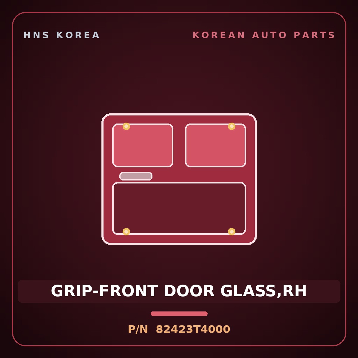 Genuine Mobis GRIP-FRONT DOOR GLASS,RH 82423T4000 for Tucson 2026 HNS Parts Korea