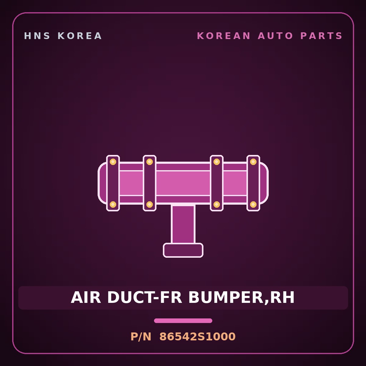 Genuine Mobis AIR DUCT-FR BUMPER,RH 86542S1000 for Santa Fe 2018 HNS Parts Korea