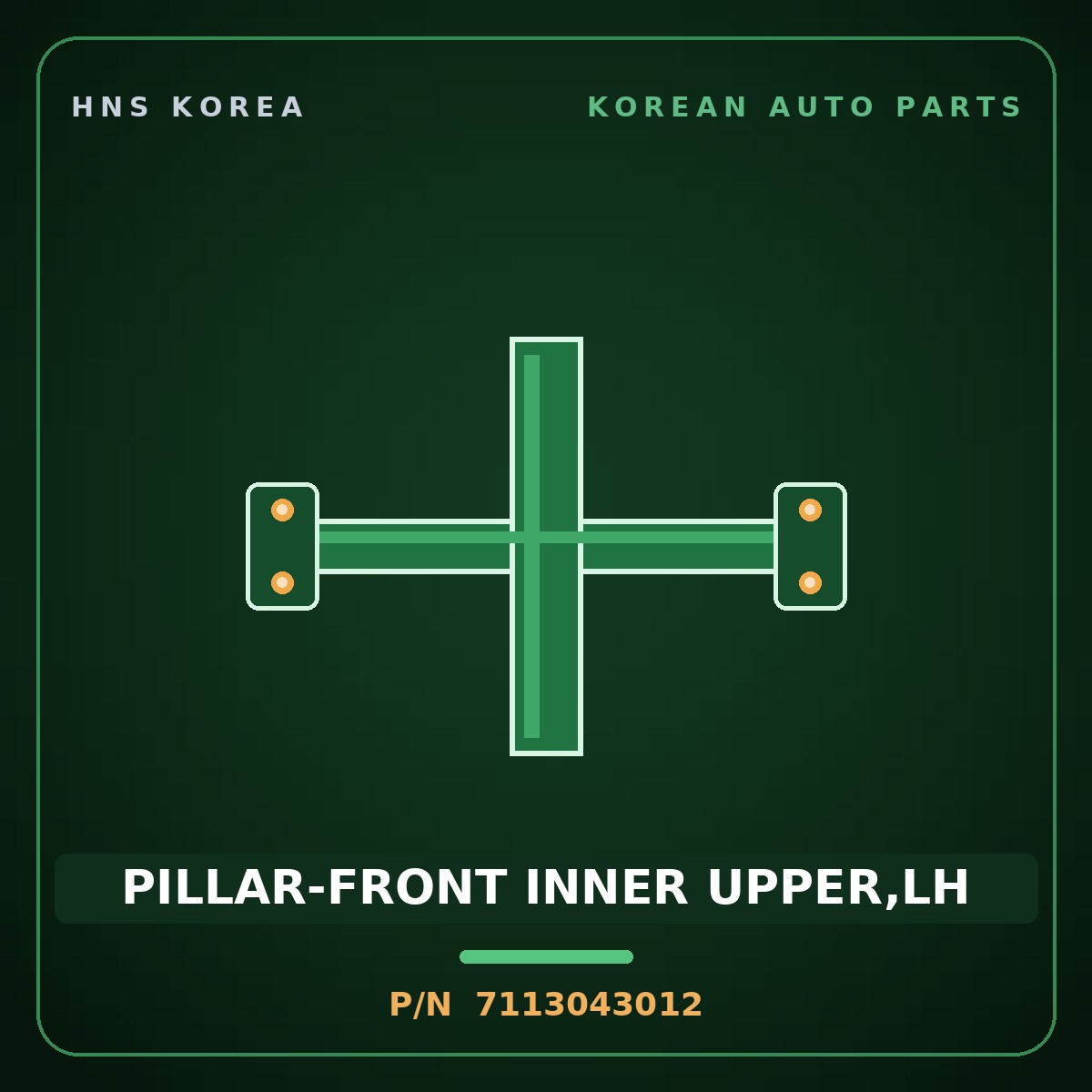 Genuine Mobis PILLAR-FRONT INNER UPPER,LH 7113043012 for Grace 1995 HNS Parts Korea