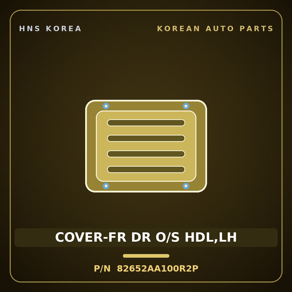 Genuine Mobis COVER-FR DR O/S HDL,LH 82652AA100R2P for Avante 2021 HNS Parts Korea