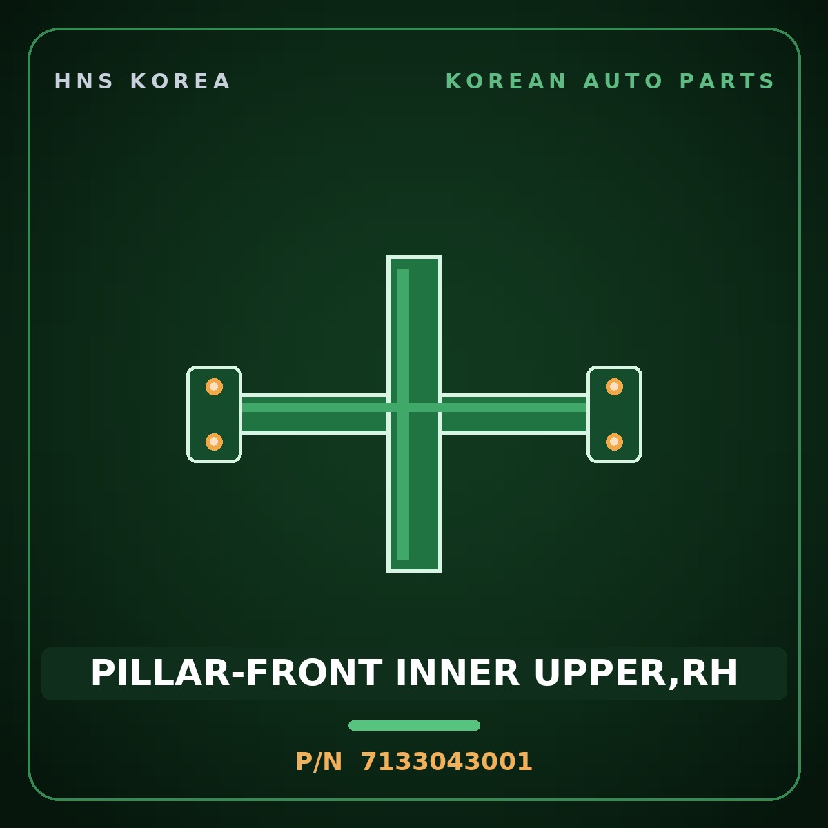Genuine Mobis PILLAR-FRONT INNER UPPER,RH 7133043001 for Grace 1995 HNS Parts Korea