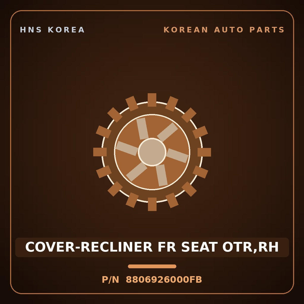 Genuine Mobis COVER-RECLINER FR SEAT OTR,RH 8806926000FB for Santa Fe 2000 HNS Parts Korea