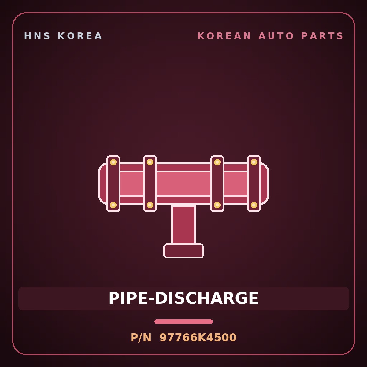 Genuine Mobis PIPE-DISCHARGE 97766K4500 for Kona 2019 HNS Parts Korea