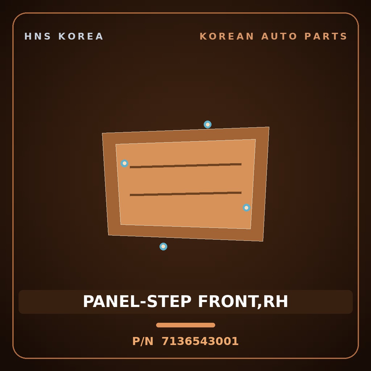 Genuine Mobis PANEL-STEP FRONT,RH 7136543001 for Grace 1995 HNS Parts Korea