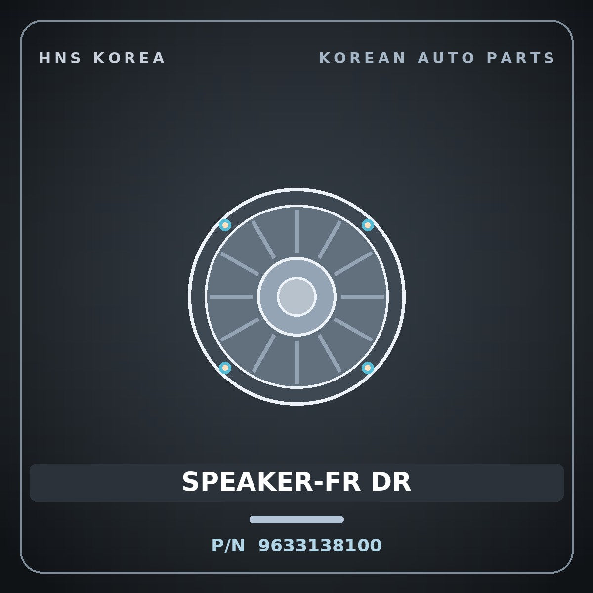 Genuine Mobis SPEAKER-FR DR 9633138100 for Sonata 1999 HNS Parts Korea