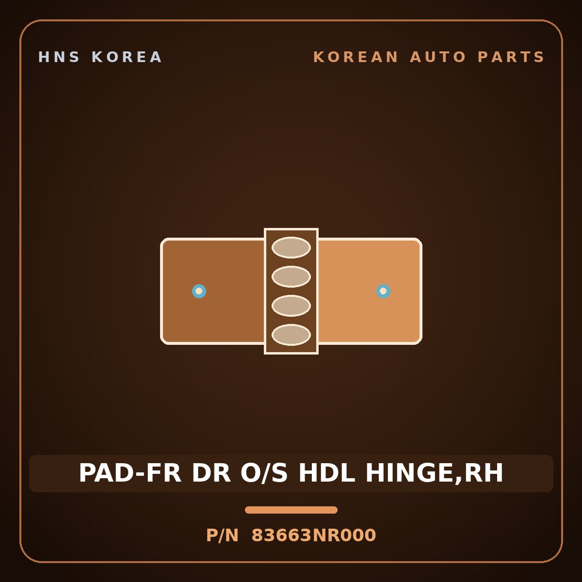 Genuine Mobis PAD-FR DR O/S HDL HINGE,RH 83663NR000 for Tucson 2026 HNS Parts Korea