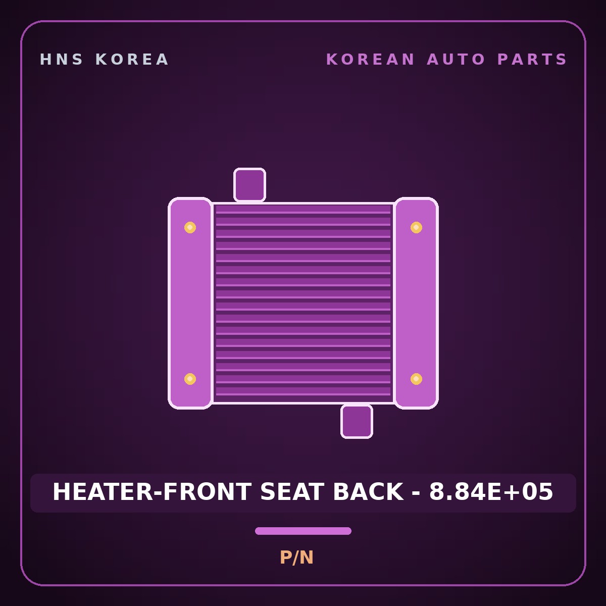 Genuine Mobis HEATER-FRONT SEAT BACK - 8.84E+05  for Tucson 2006 HNS Parts Korea