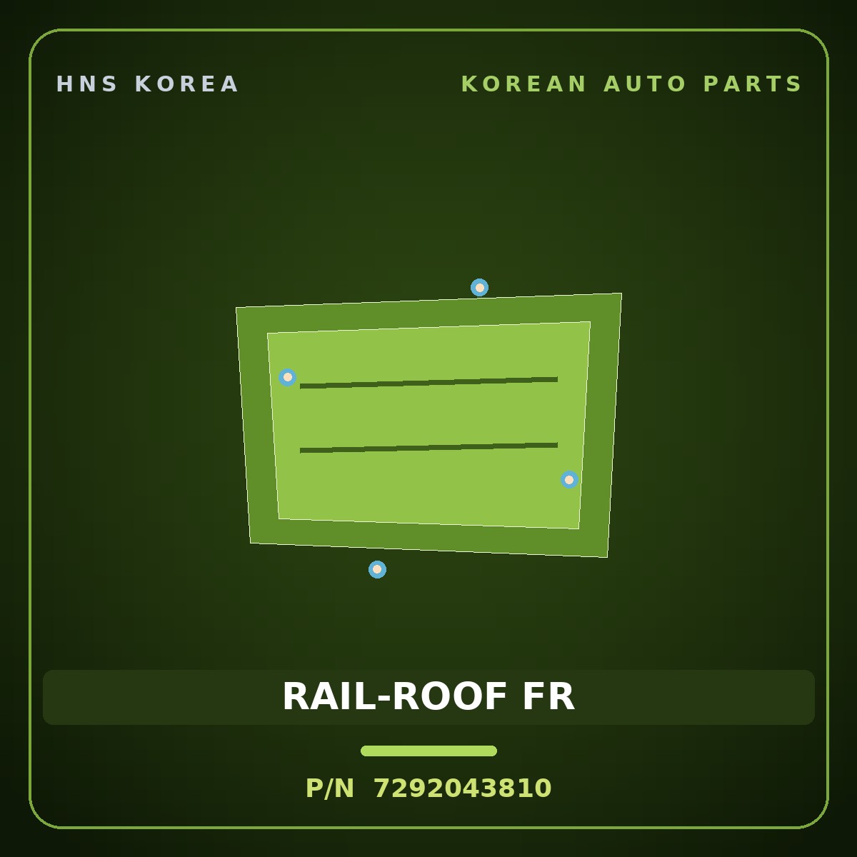 Genuine Mobis RAIL-ROOF FR 7292043810 for Grace 1995 HNS Parts Korea