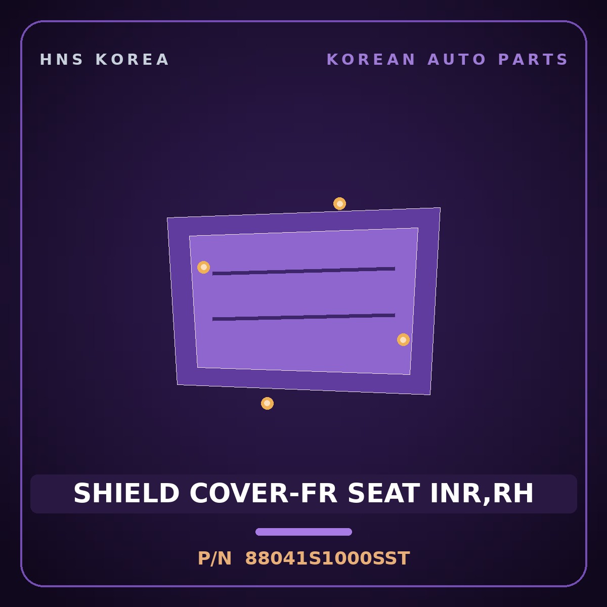 Genuine Mobis SHIELD COVER-FR SEAT INR,RH 88041S1000SST for Santa Fe 2018 HNS Parts Korea