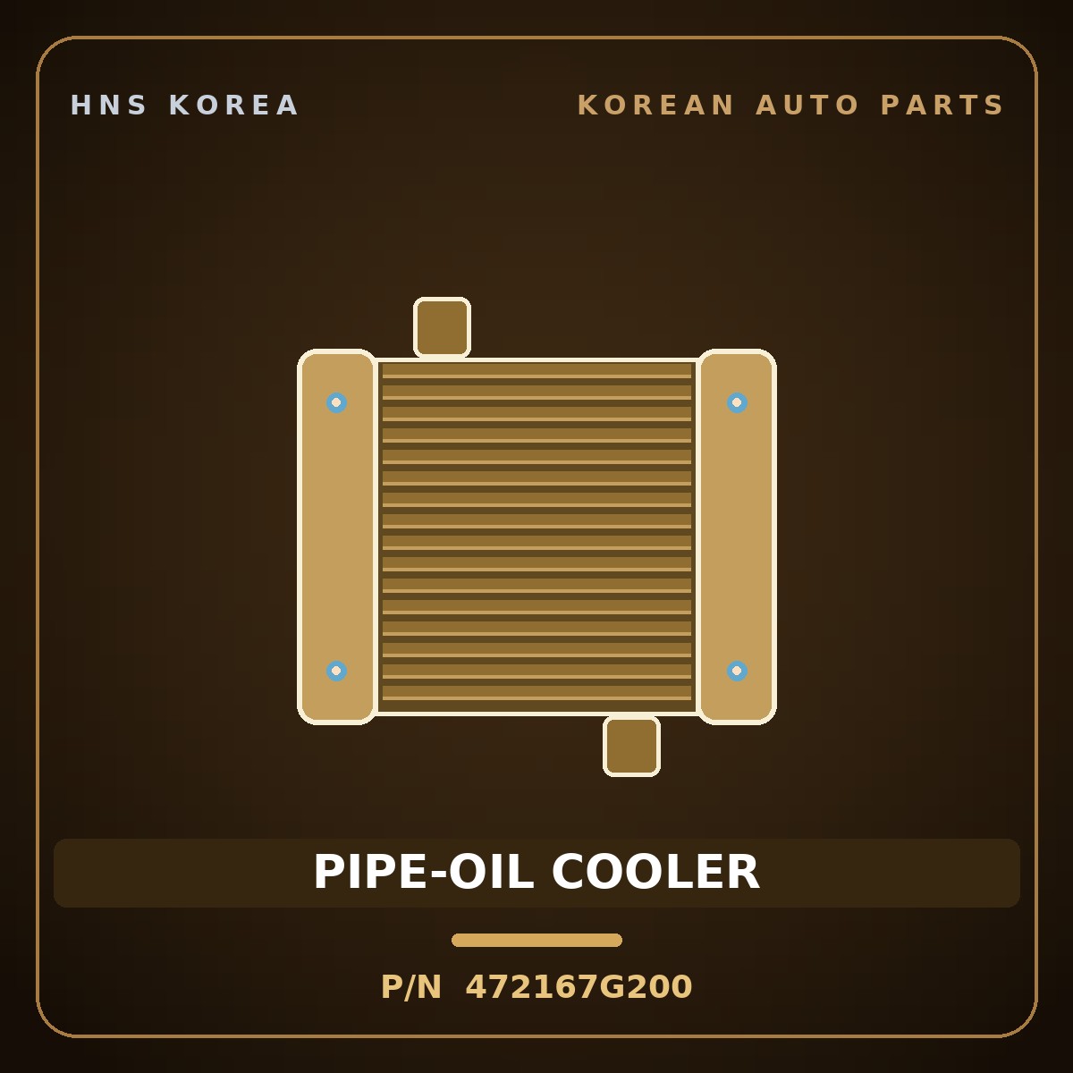 Genuine Mobis PIPE-OIL COOLER 472167G200 for 11-Ton Truck 2000 HNS Parts Korea