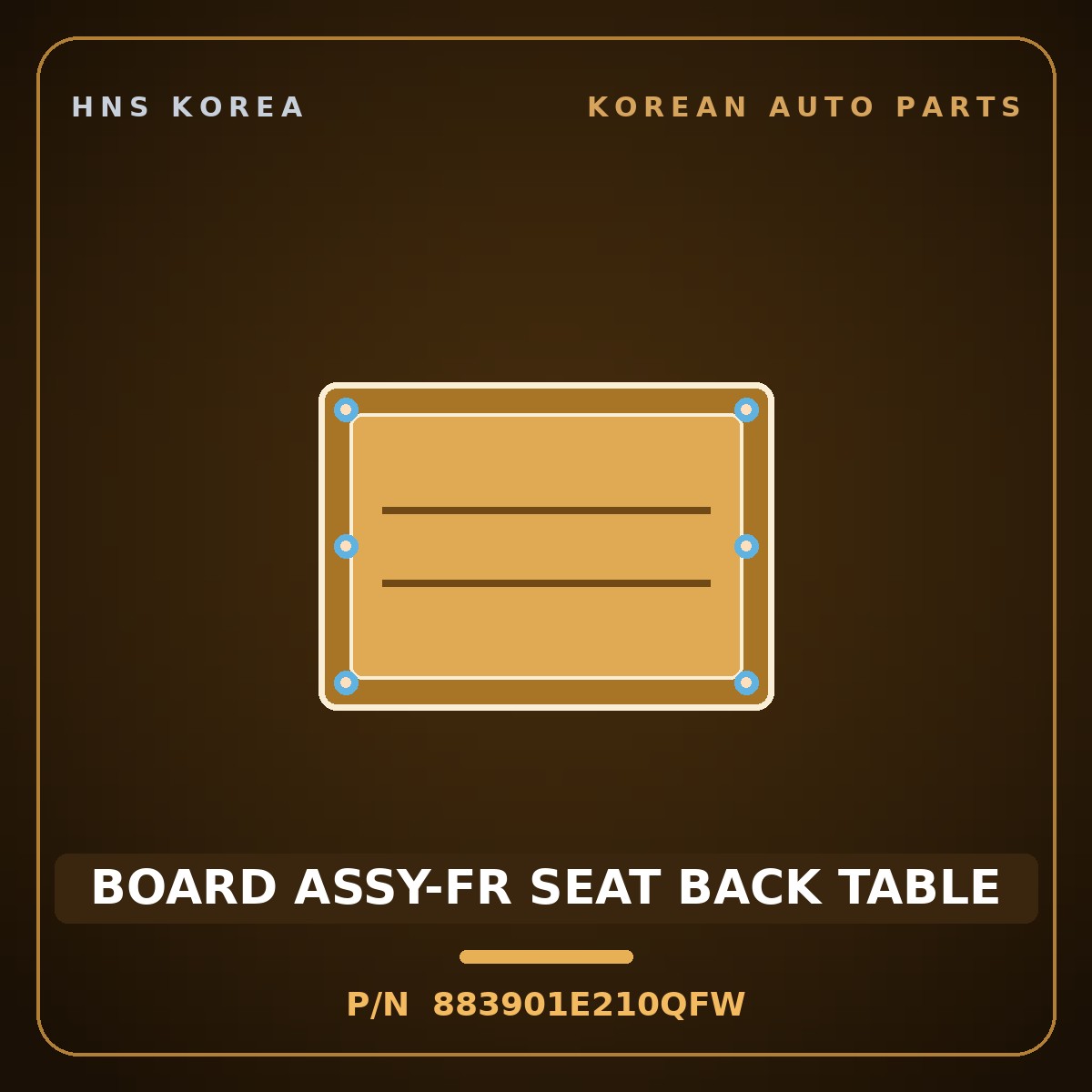 Genuine Mobis BOARD ASSY-FR SEAT BACK TABLE 883901E210QFW for Verna 2006 HNS Parts Korea