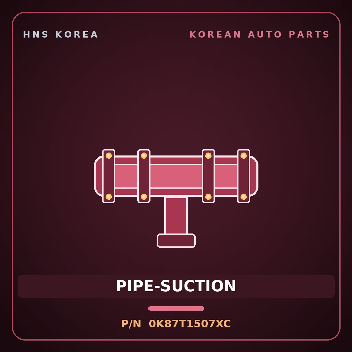 Genuine Mobis PIPE-SUCTION 0K87T1507XC for 5-Ton Truck 1995 HNS Parts Korea