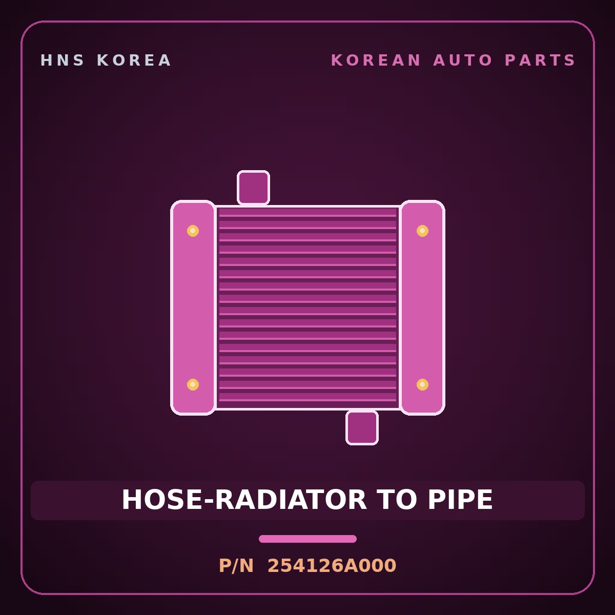 Genuine Mobis HOSE-RADIATOR TO PIPE 254126A000 for 5-Ton Truck 1997 HNS Parts Korea