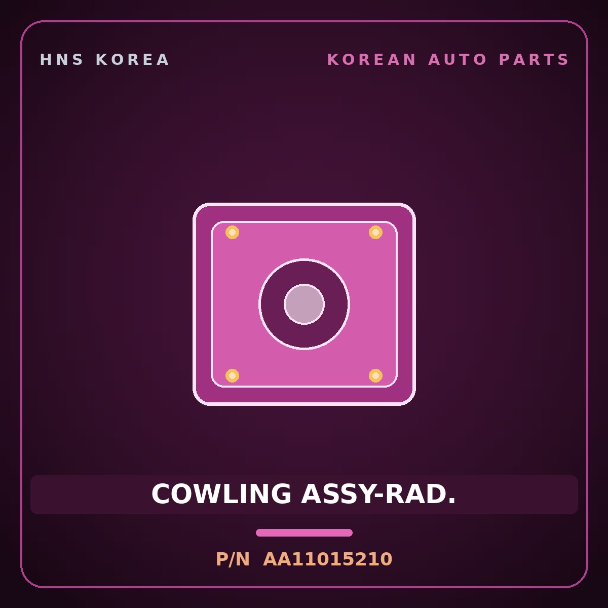 Genuine Mobis COWLING ASSY-RAD. AA11015210 for Towner 2000 HNS Parts Korea