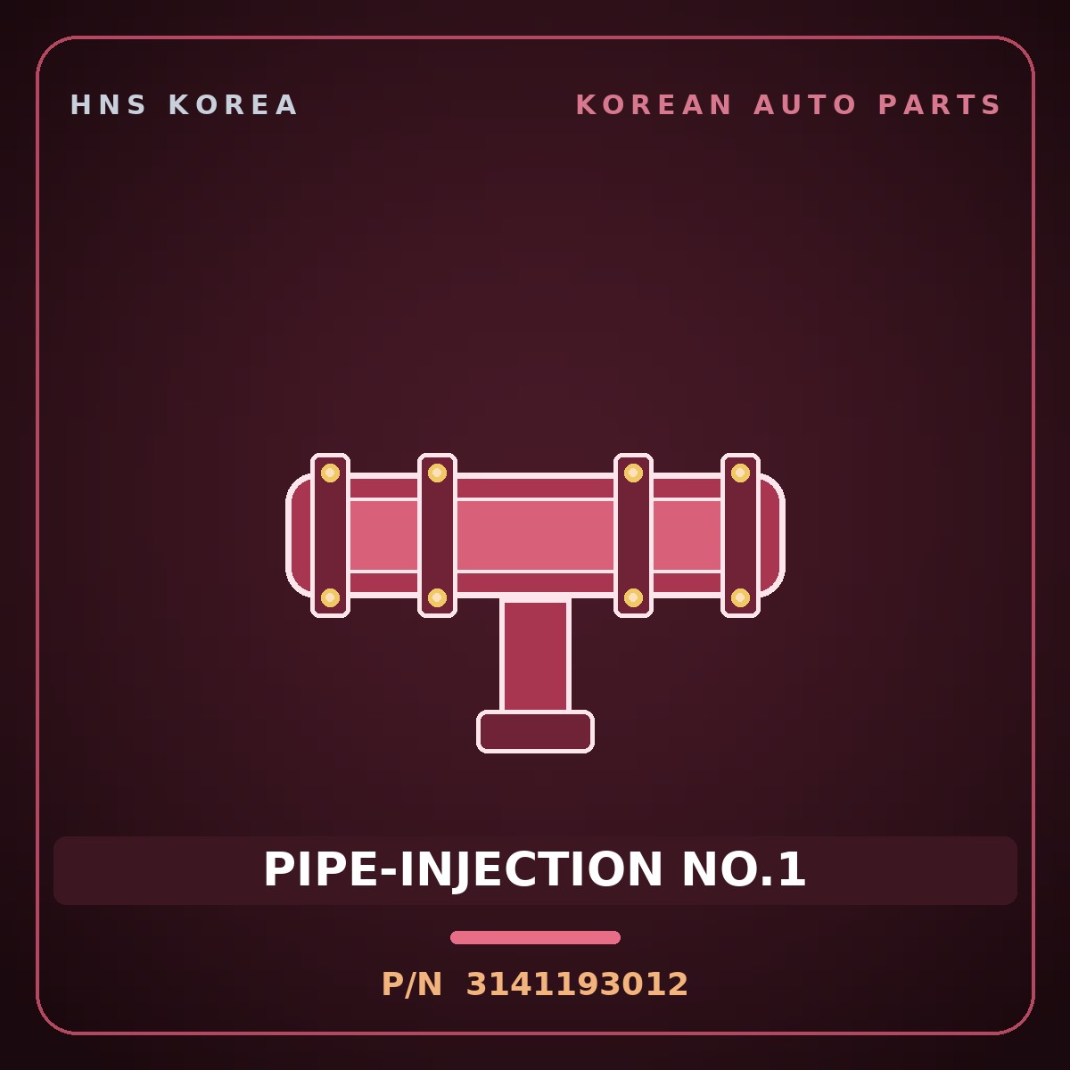 Genuine Mobis PIPE-INJECTION NO.1 3141193012 for 5-Ton Truck 1997 HNS Parts Korea