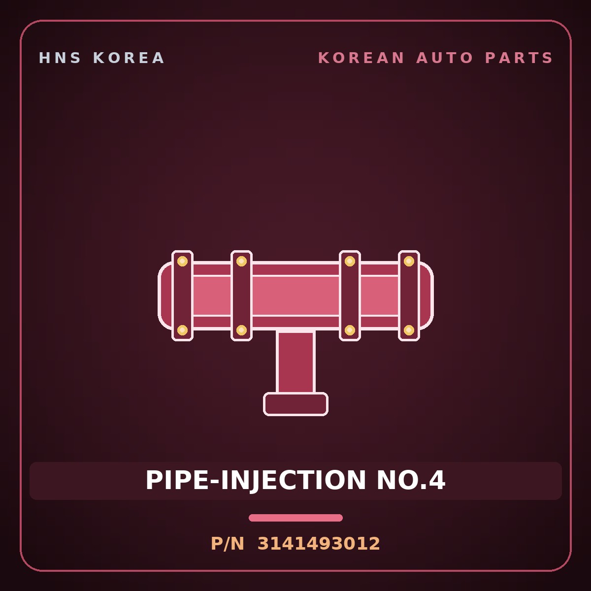 Genuine Mobis PIPE-INJECTION NO.4 3141493012 for 5-Ton Truck 1997 HNS Parts Korea
