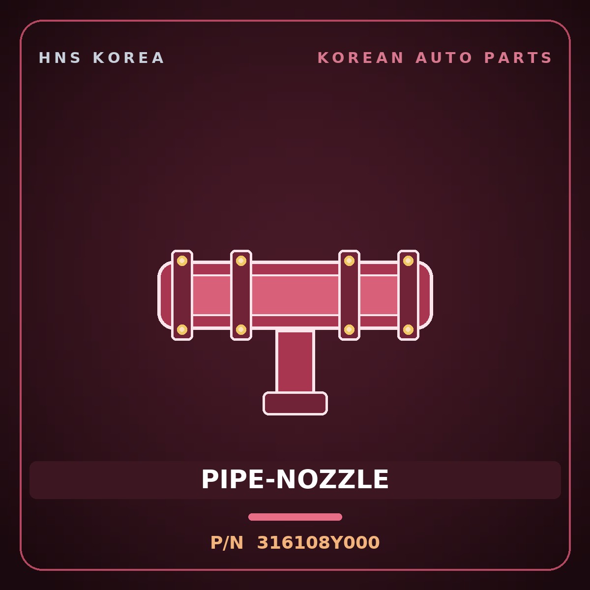 Genuine Mobis PIPE-NOZZLE 316108Y000 for 5-Ton Truck 1995 HNS Parts Korea