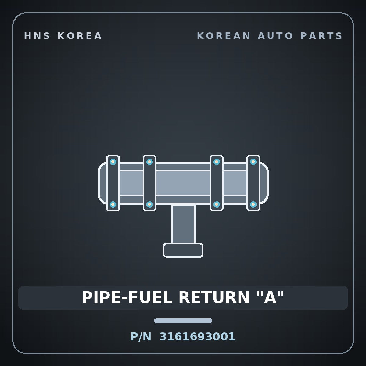 Genuine Mobis PIPE-FUEL RETURN "A" 3161693001 for 5-Ton Truck 1997 HNS Parts Korea