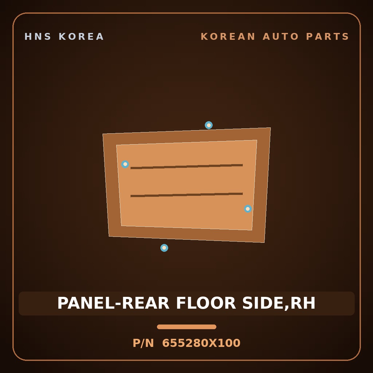 Genuine Mobis PANEL-REAR FLOOR SIDE,RH 655280X100 for BlueOn 2011 HNS Parts Korea