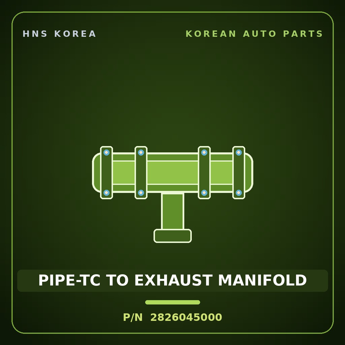 Genuine Mobis PIPE-TC TO EXHAUST MANIFOLD 2826045000 for County 1998 HNS Parts Korea