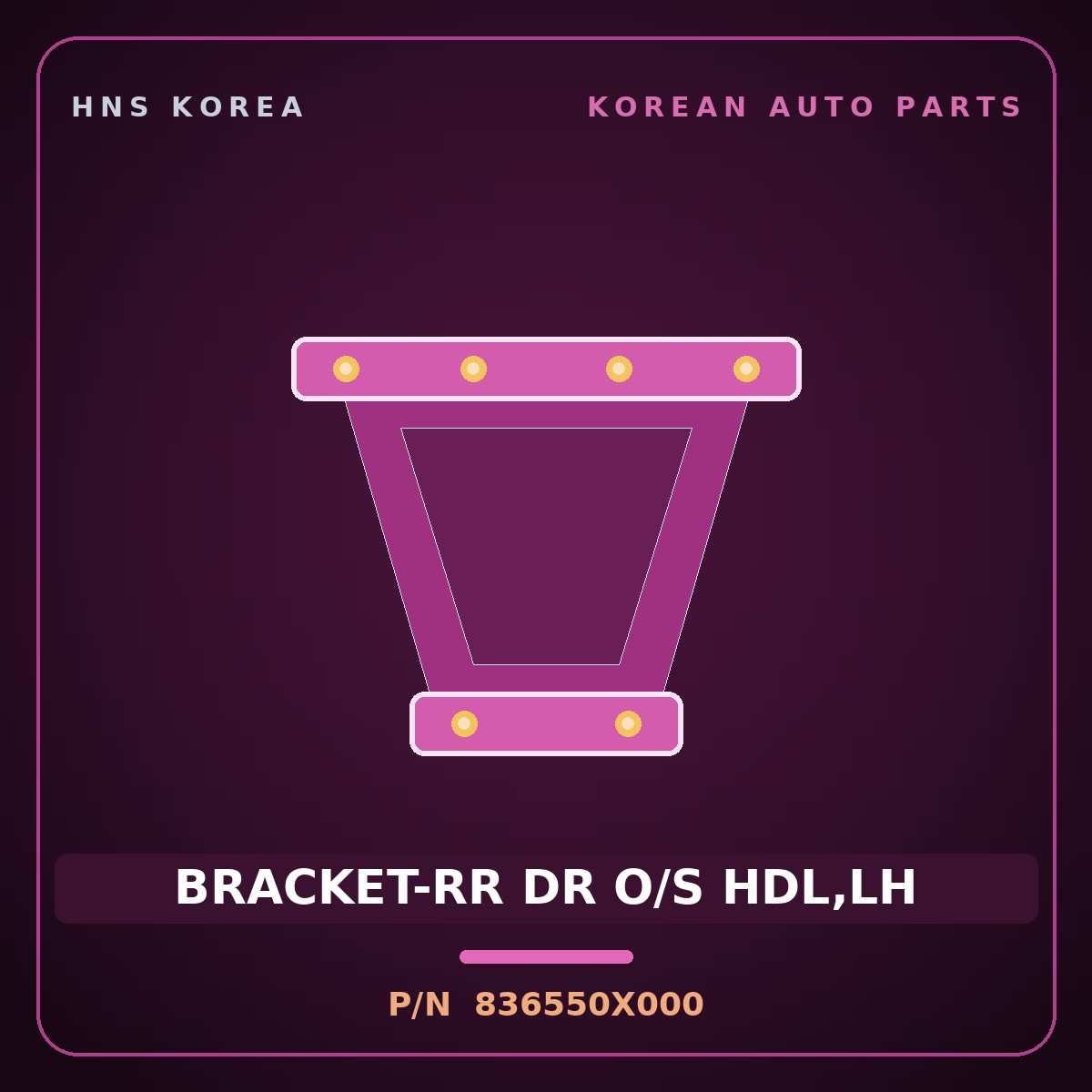 Genuine Mobis BRACKET-RR DR O/S HDL,LH 836550X000 for BlueOn 2011 HNS Parts Korea