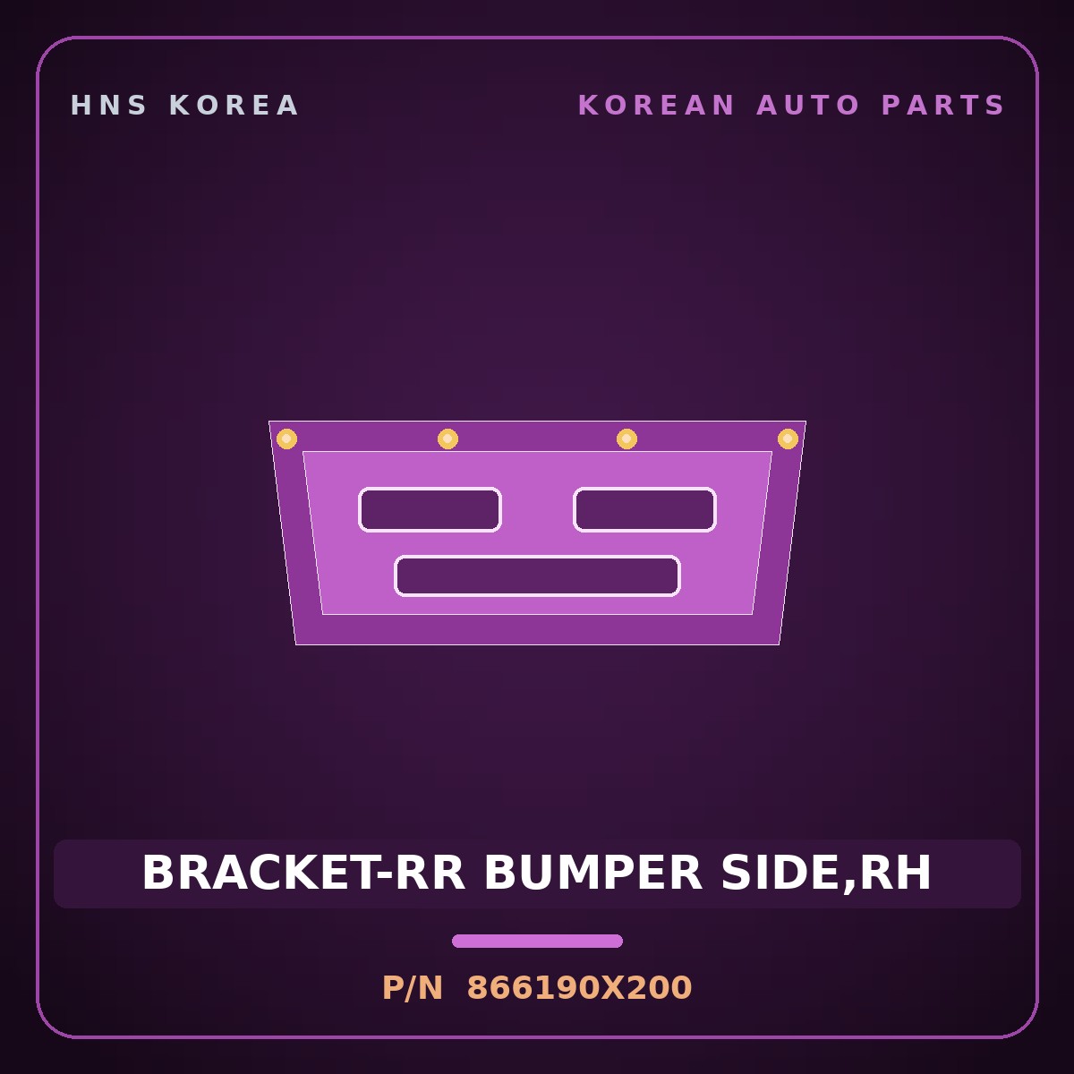 Genuine Mobis BRACKET-RR BUMPER SIDE,RH 866190X200 for BlueOn 2011 HNS Parts Korea